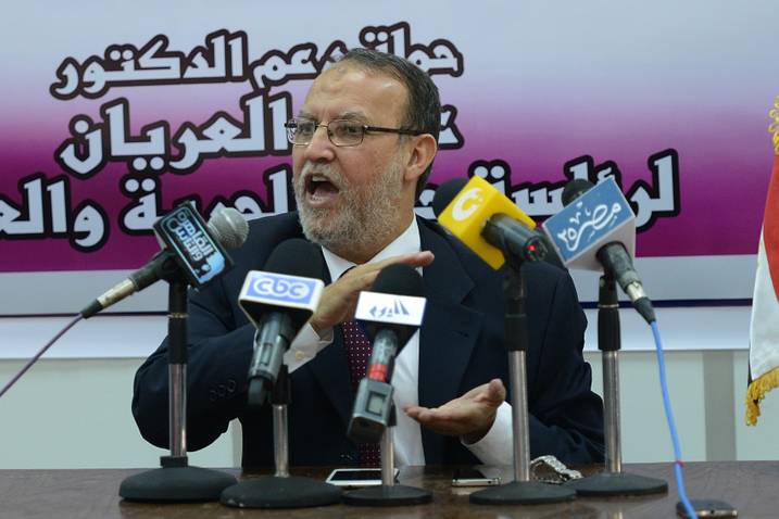 موتمر صحفى لسعد الكتاتنى وعصام العريان بمقر الاخوان بجوار وزارة الداخلية