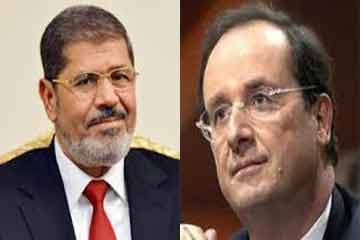 الرئيس الفرنسي يؤكد لـ “مرسي” دعم بلاده لمصر في التحول الديمقراطي