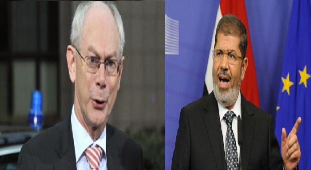 الرئيس مرسي يبحث دعم التعاون بين مصر والاتحاد الأوروبي