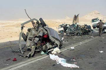 استشهاد رقيبى شرطة وتحطم عدة سيارات بطريق اسكندرية الصحراوي