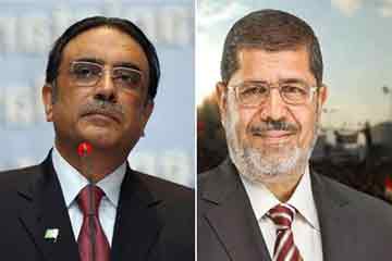 جلسة مباحثات مغلقة بين مرسي ونظيره آصف زردارى