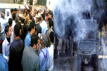 الشرطة تطلق قنابل غازعلى وقفة المعلمين المؤقتين بقنا