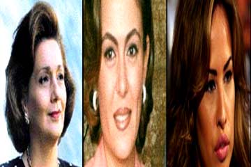 سوزان وهايدي وخديجة الجمال ووالدها يزورون مبارك بمستشفى طرة