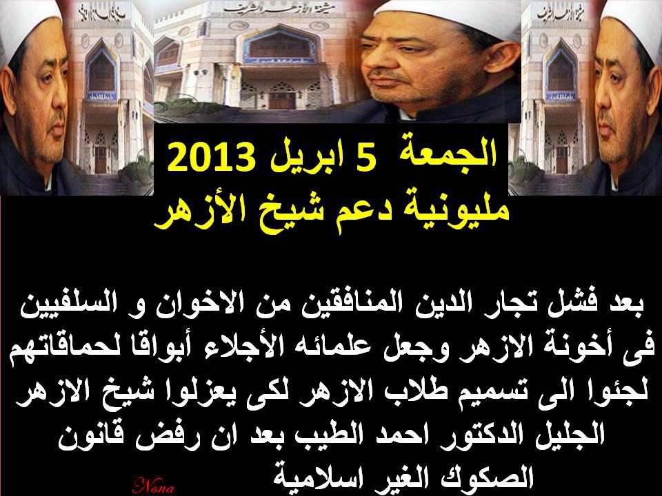 نشطاء الفيس بوك  يدعون لحشد مليونيه لدعم شيخ الأزهر