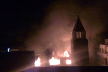 ضبط ثلاثة من مرتكبى واقعة الاعتداء واشعال النيران بكنيسة الأنبا موسى بـ”المنيا”