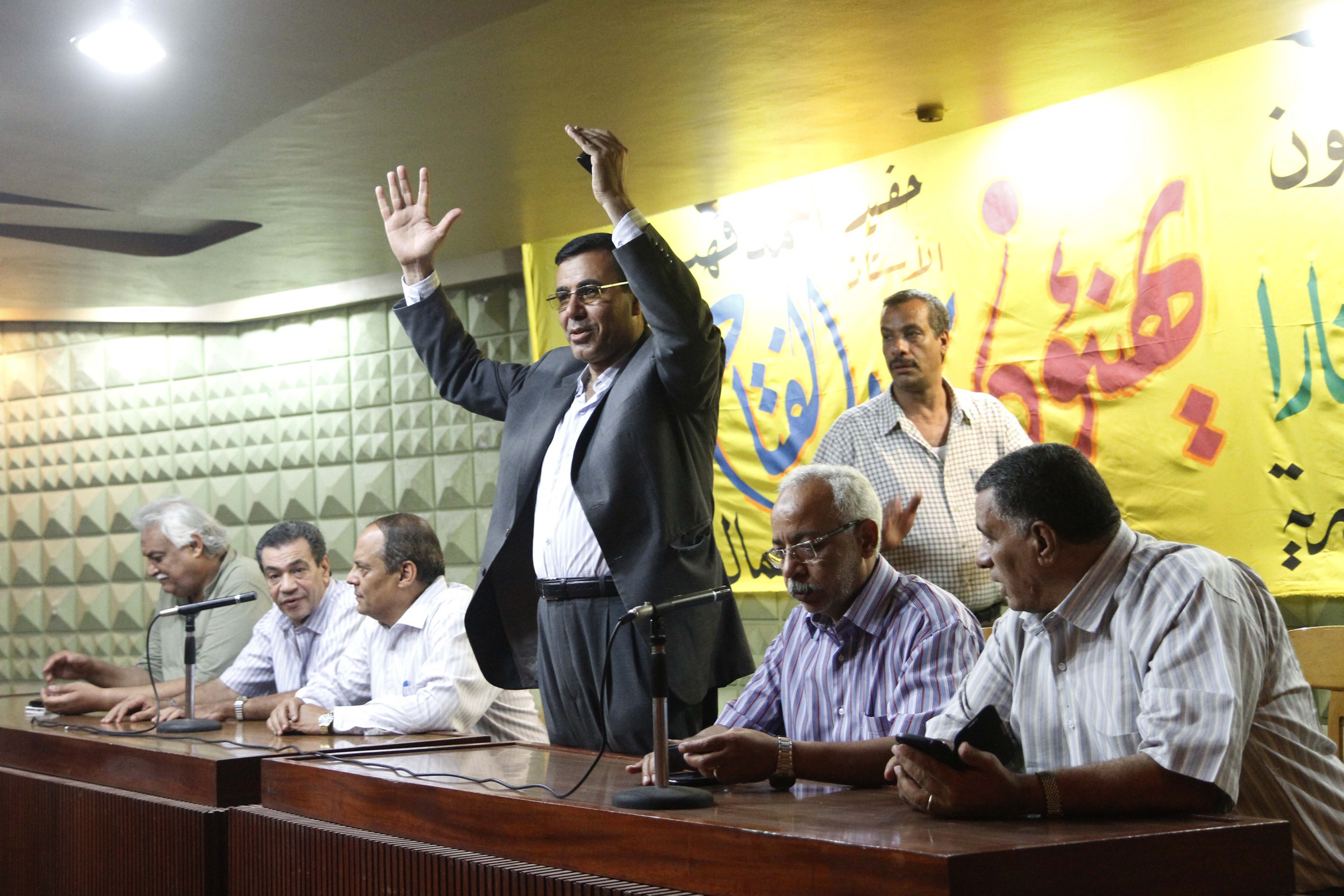 مؤتمر رئيس اتحاد العمال عبد الفتاح ابراهيم