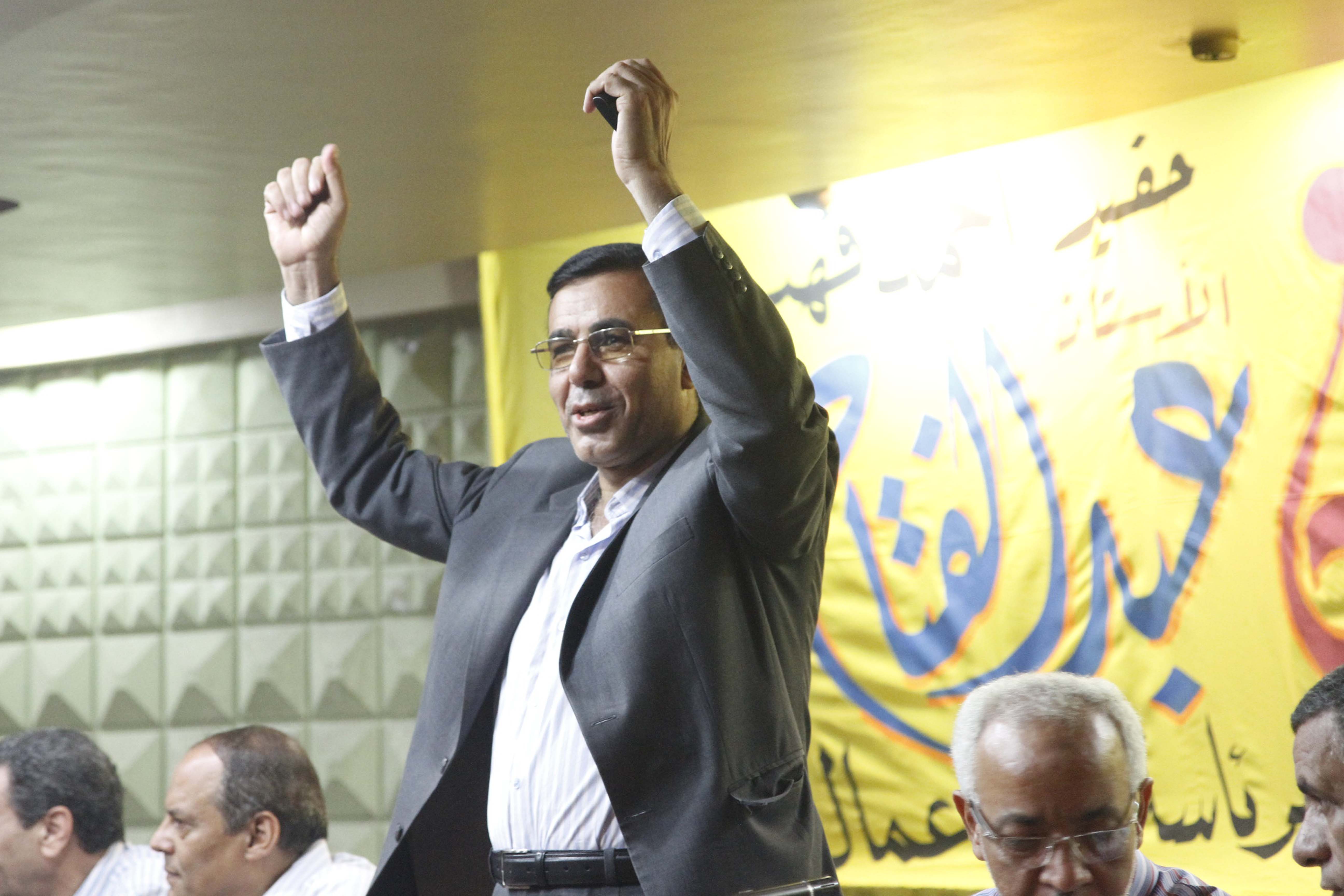 مؤتمر رئيس اتحاد العمال عبد الفتاح ابراهيم