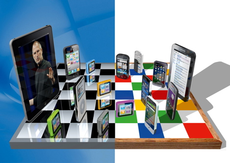 انفوجراف: المنافسة بين “جوجل” و”ابل”.. القصة الكاملة