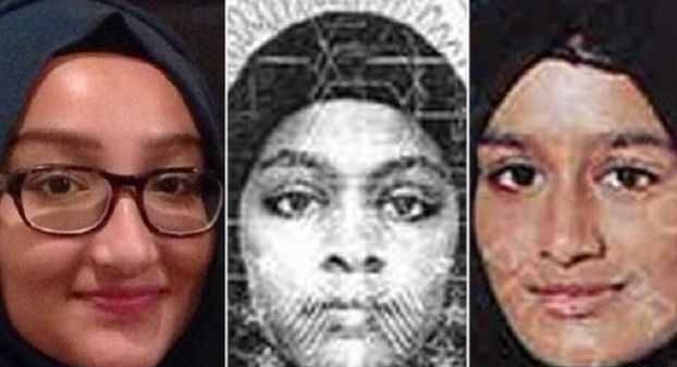 الفتيات الثلاث قبل توجههن إلى سوريا