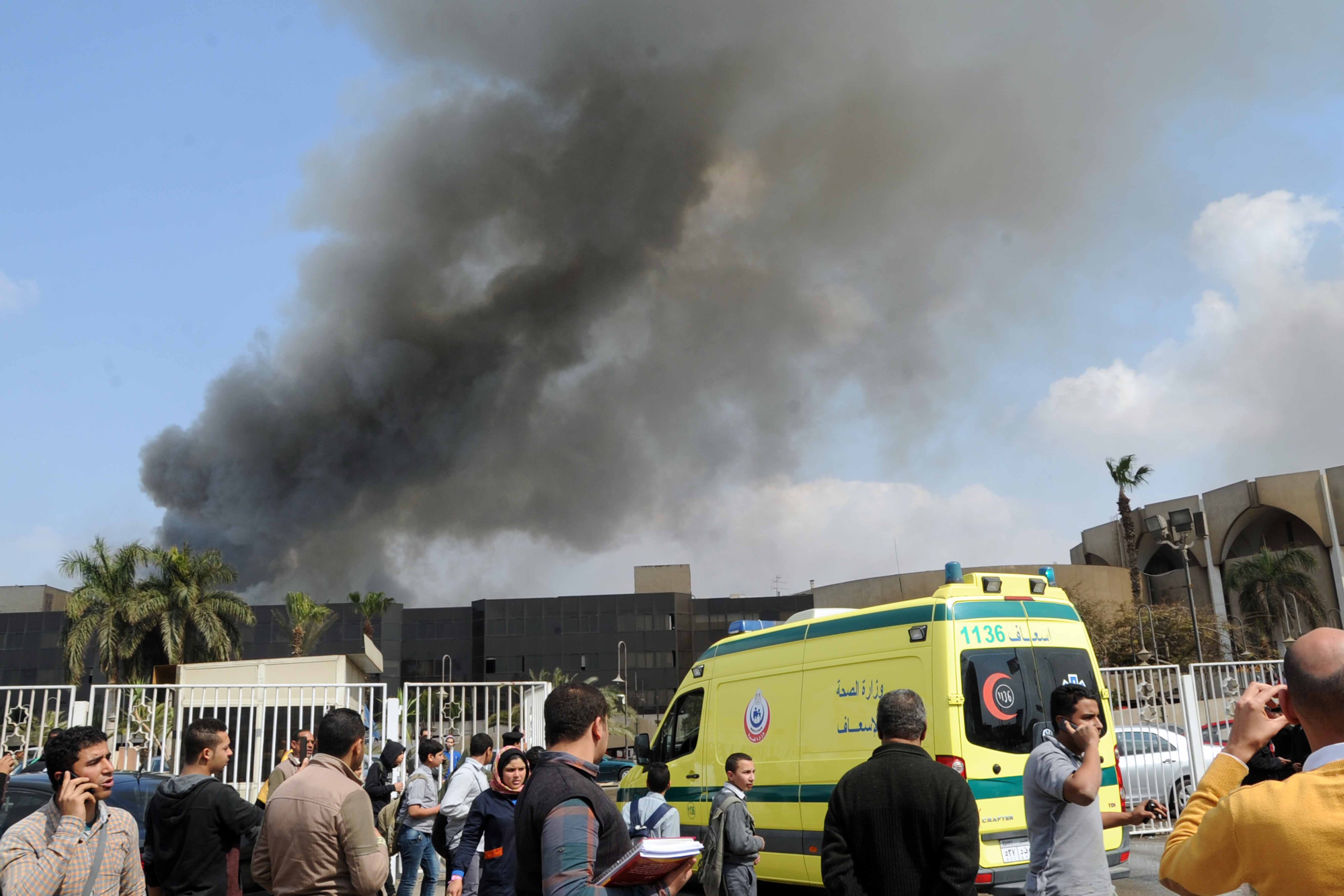 حريق قاعة المؤتمرات بمدينة نصر