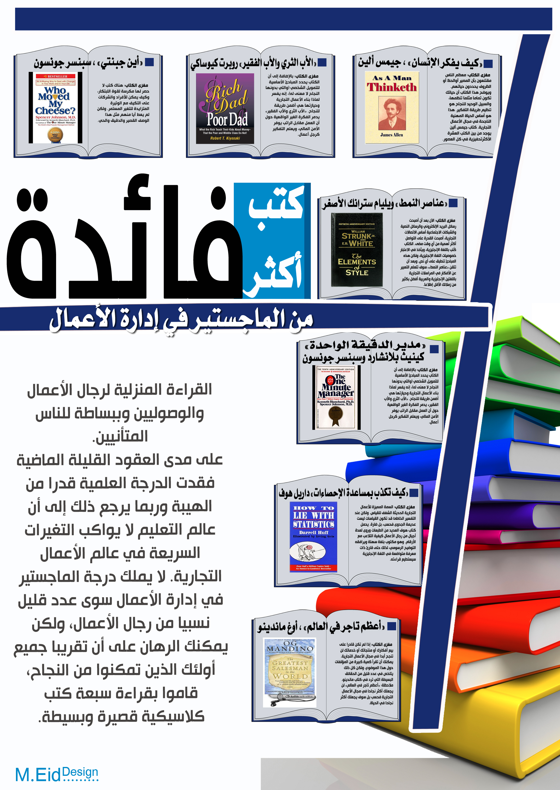 انفوجراف : 7 كتب أكثر فائدة من الماجستير فى إدارة الأعمال