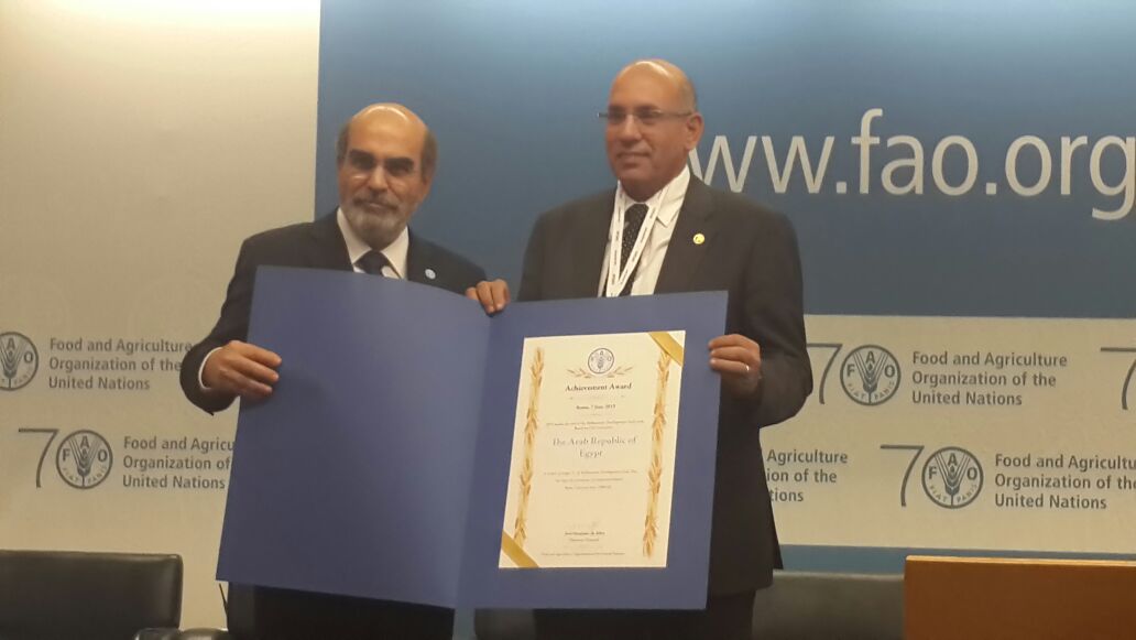 “الفاو” تكرم مصر لتحقيقها برامح مكافحة الفقر والجوع