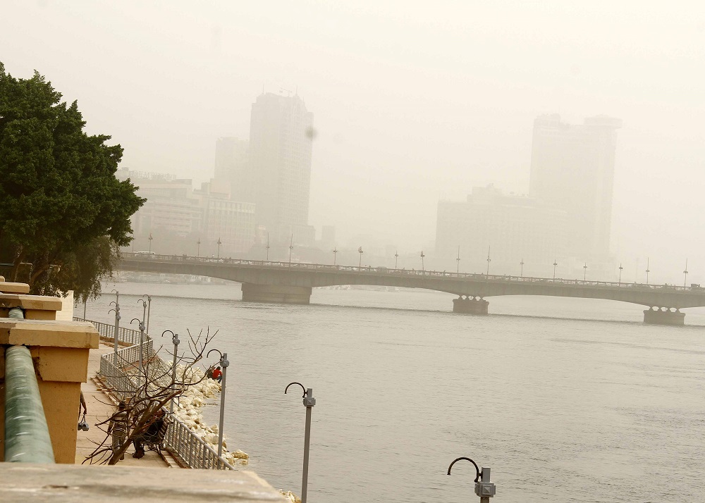 العاصفة الترابية على القاهرة وبعض المحافظات اليوم