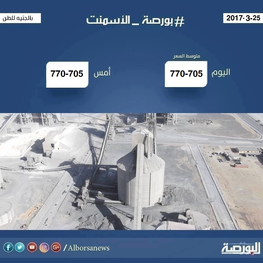 سعر الاسمنت السبت 25 مارس