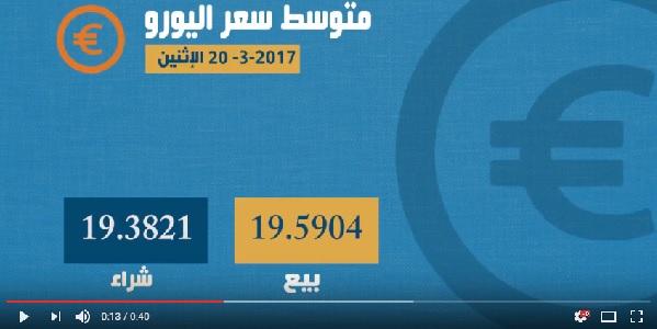 نشرة أسعار العملات الإثنين 20 مارس