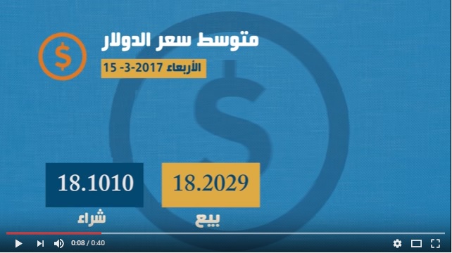 نشرة أسعار العملات اليوم السبت 18-3-2017