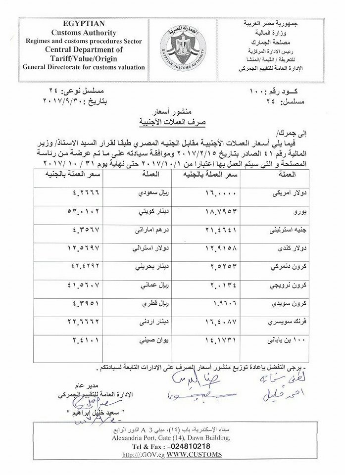 الجمارك ترفع الإسترلينى 84 قرشاً ليسجل 21.46 جنيه