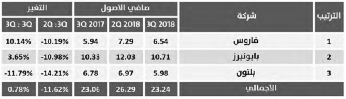 11.6 % تراجعا في أصول صناديق بنوك الاستثمار ..وفاروس تحتفظ بالصدارة