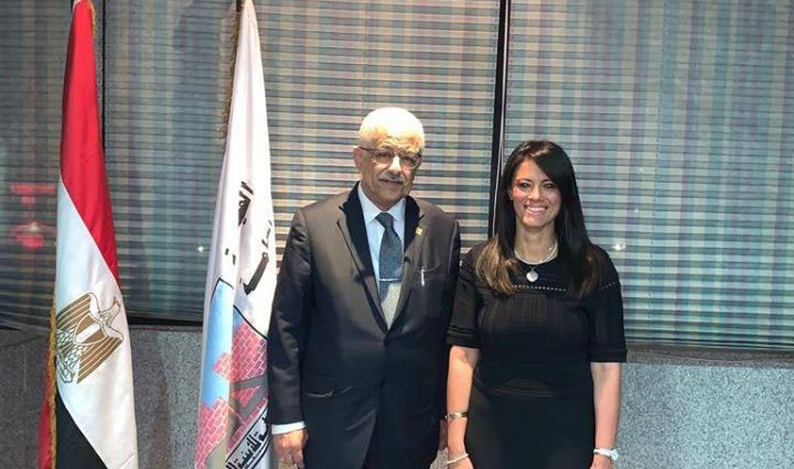 رانيا المشاط وزيرة التعاون الدولى و طارق شوقى وزير التربية والتعليم