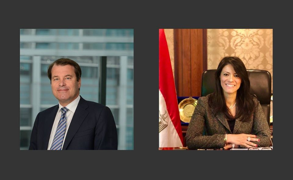 رانيا المشاط وزيرة التعاون الدولى و يورجان ريجترينك القائم بأعمال رئيس البنك الأوروبي لإعادة الإعمار والتنمية