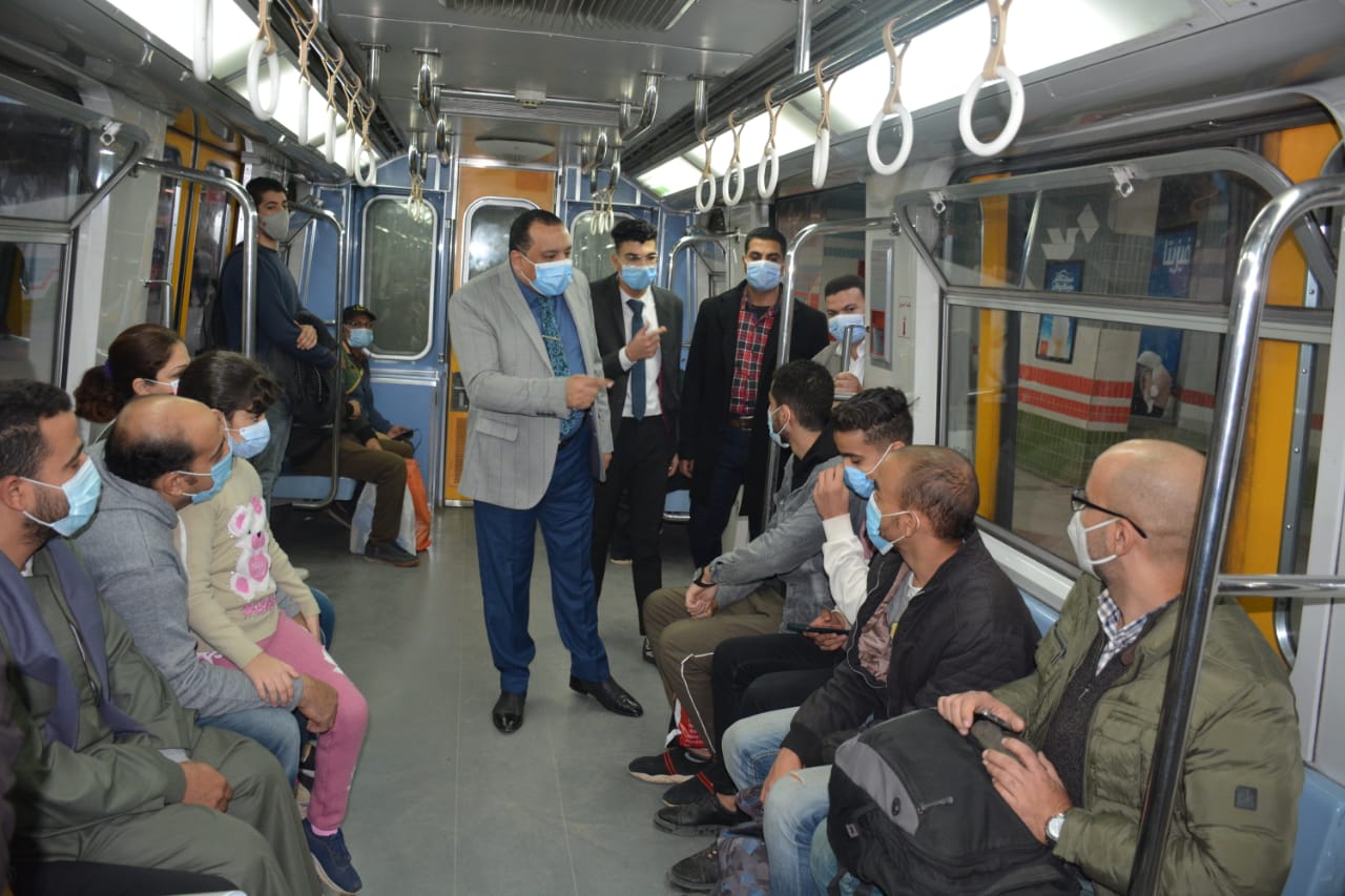 مترو الانفاق: تحرير 1687 محضر عدم ارتداء الكمامة اليوم