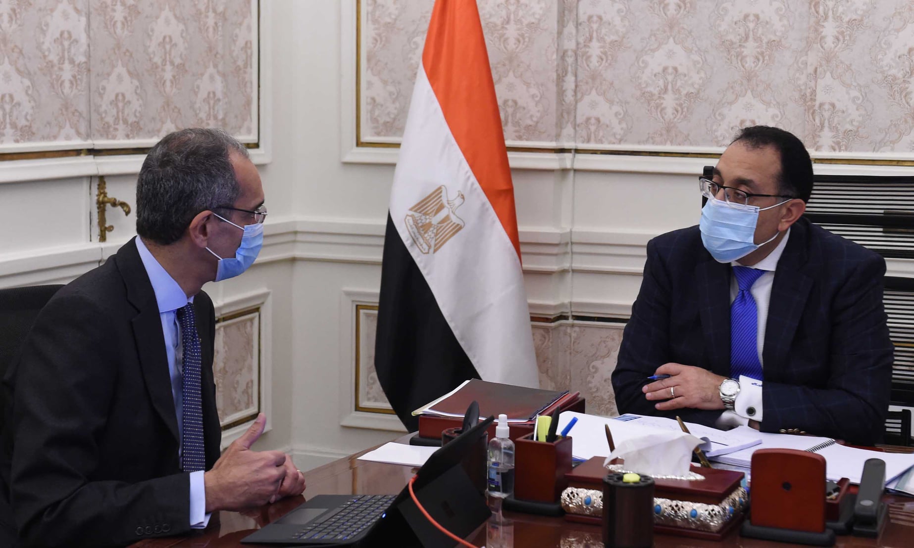 مصطفى مدبولى و عمرو طلعت