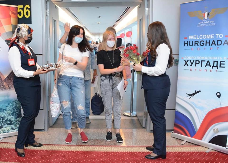 مطار الغردقة يستقبل أولى الرحلات الروسية القادمة من موسكو