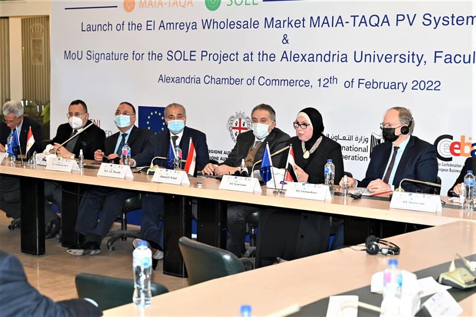 “تجارية الإسكندرية” تبدأ تشغيل أول سوق للجملة يعمل بالطاقة الشمسية