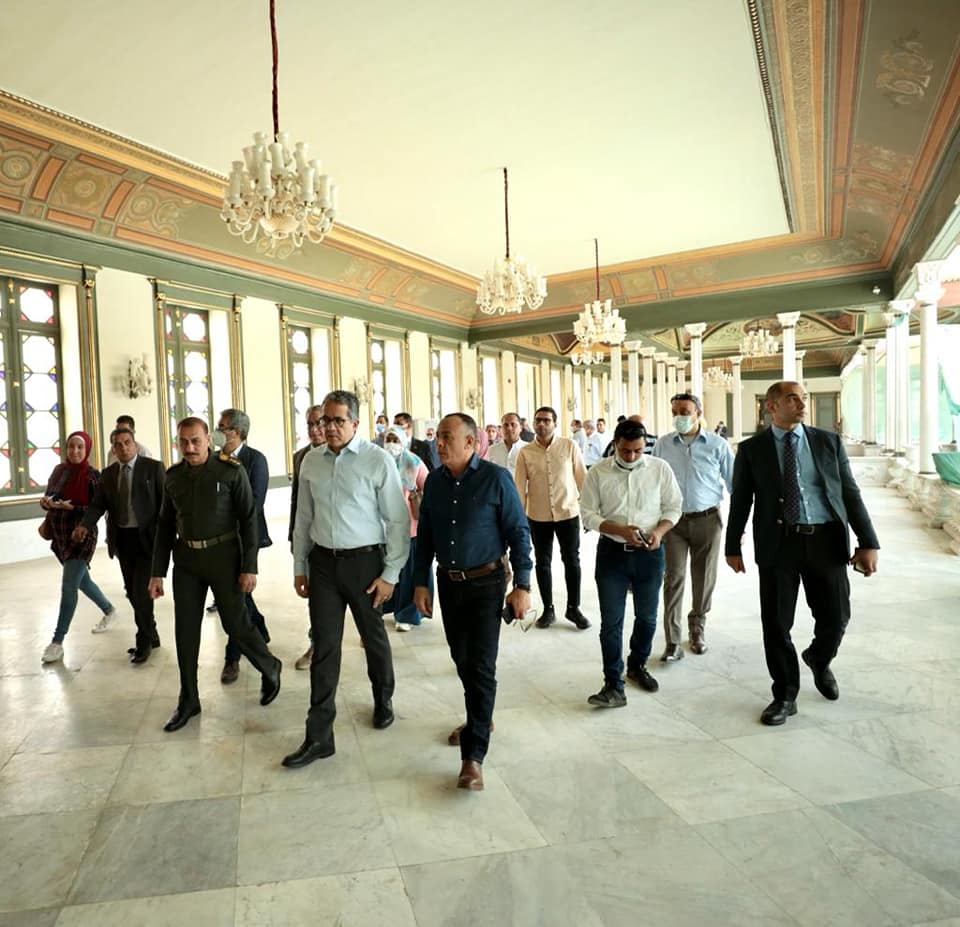 وزير السياحة والآثار يتفقد اللمسات النهائية لترميم قصر محمد على بشبرا