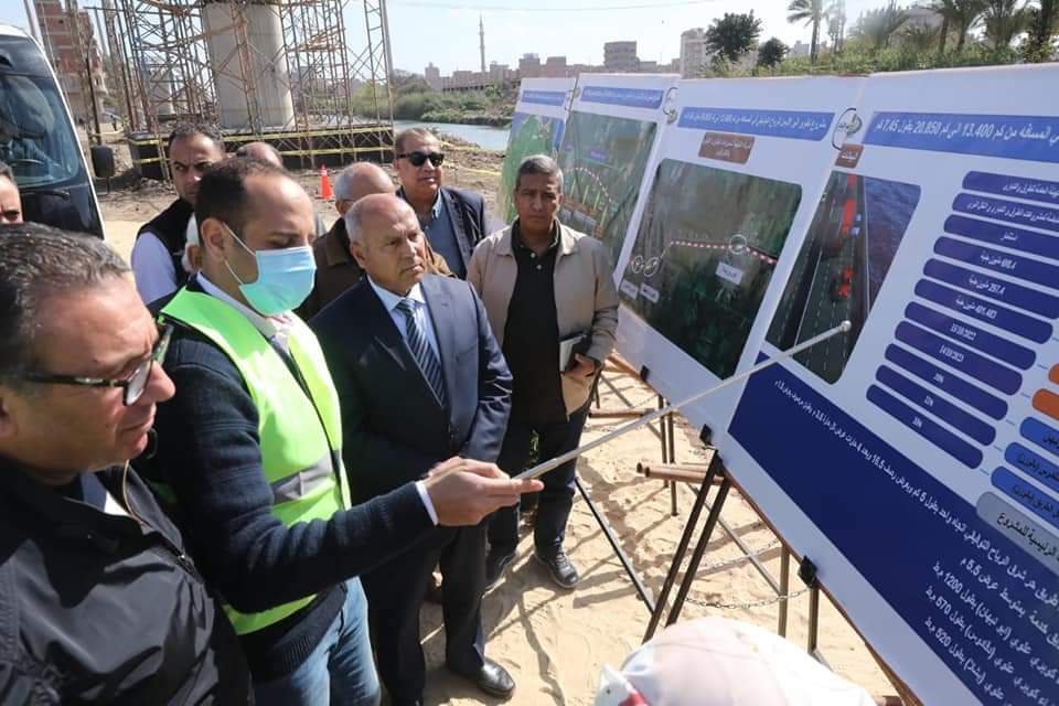 وزير النقل يتفقد مشروع توسعة المسافة من بنها إلى المنصورة