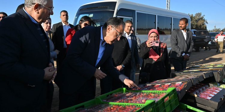 رئيس الوزراء يتفقد مزرعة شركة "عنبر" للصناعات الغذائية بالنوبارية