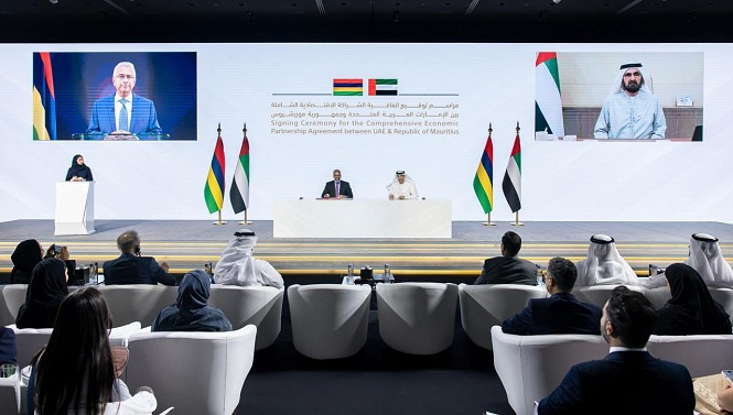 الإمارات و موريشيوس توقعان اتفاقية شراكة اقتصادية