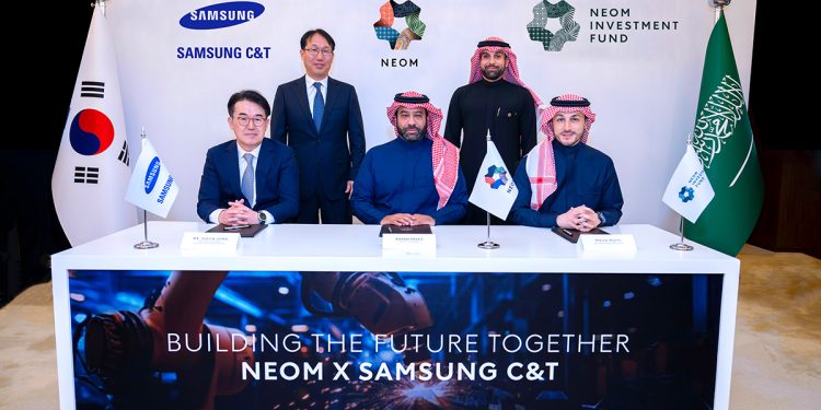 نيوم تبرم اتفاقية مع سامسونج سي آند تي لتأسيس مشروع لروبوتات البناء بقيمة 1.3 مليار ريال