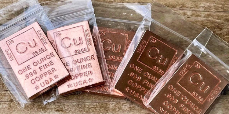 أوقية النحاس ؛ المعادن الثمينة