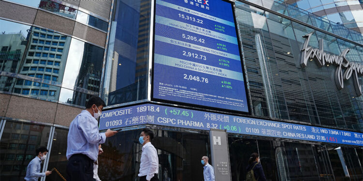 مؤشر هانج سنج في هونج كونج ؛ الأسهم الآسيوية