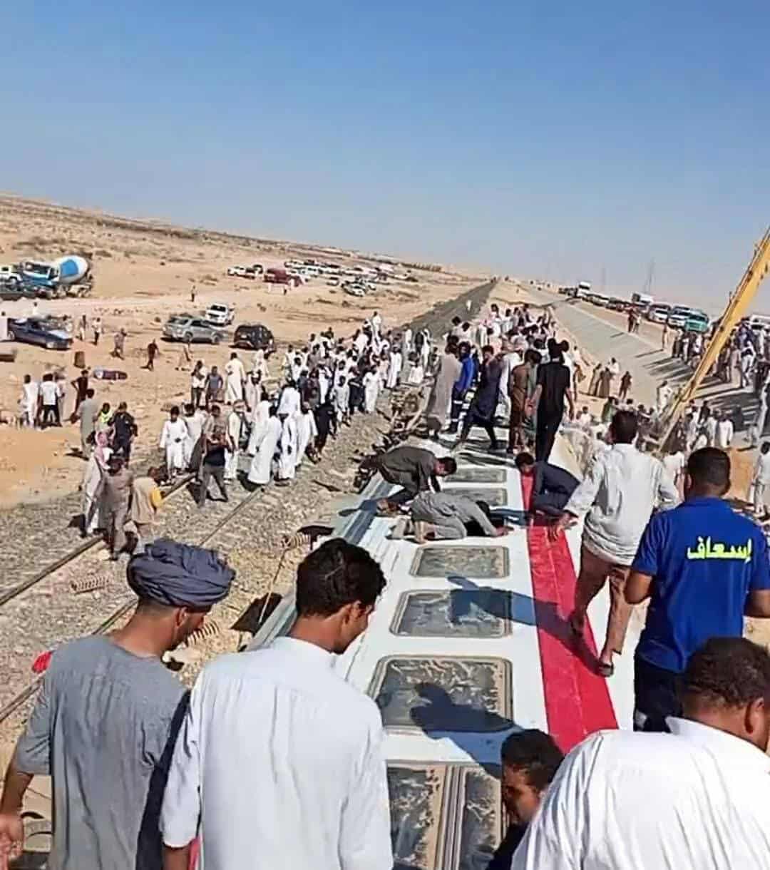 الصحة: 3 وفيات و 54 مصابا في حادث انقلاب قطار بـ"مطروح"