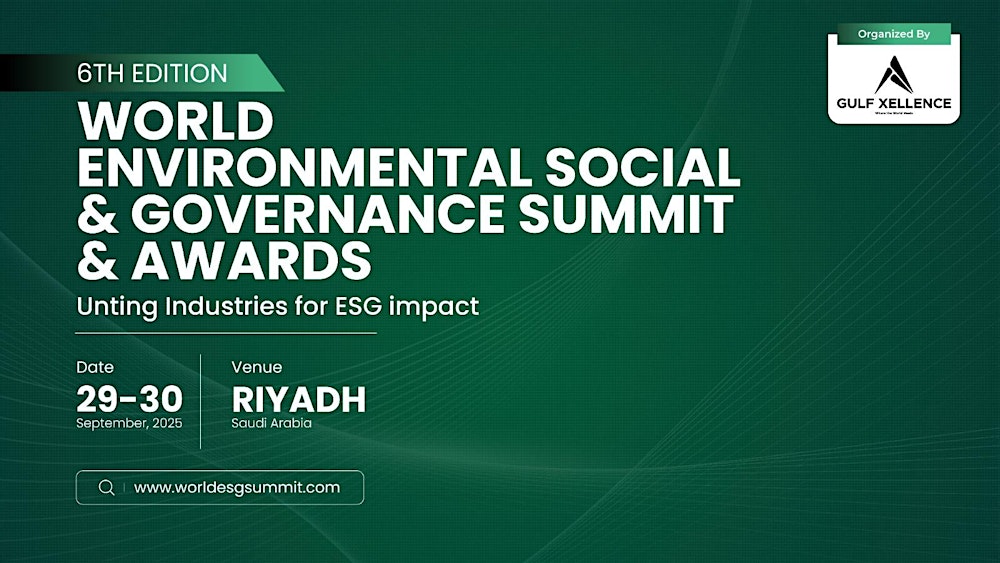 29 سبتمبر.. الرياض تستضيف القمة العالمية للاستدامة البيئية والاجتماعية وحوكمة الشركات