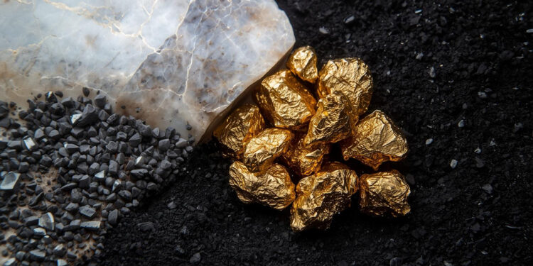 الرمال السوداء والذهب والأحجار الكريمة