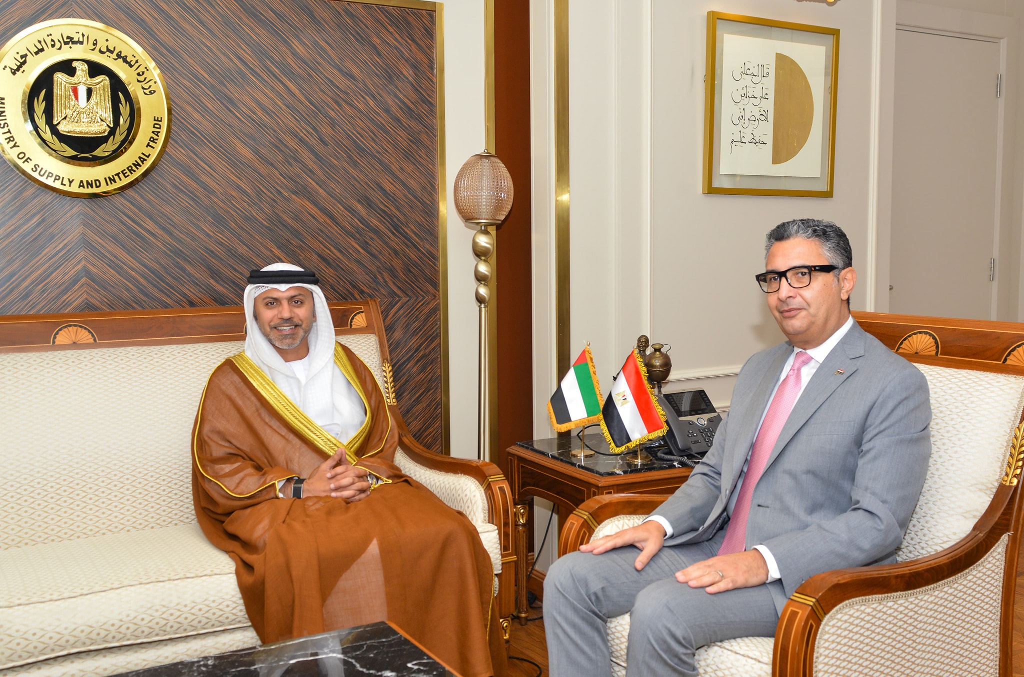وزير التموين يبحث مع سفير الإمارات تعزيز التعاون المشترك
