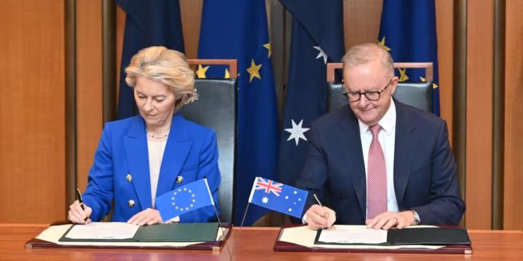 أستراليا والاتحاد الأوروبي يوقعان اتفاقية تجارية شاملة