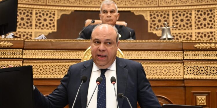 سامح الحفني وزير الطيران المدني، خلال الجلسة العامة لمجلس الشيوخ
